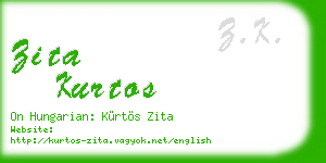 zita kurtos business card